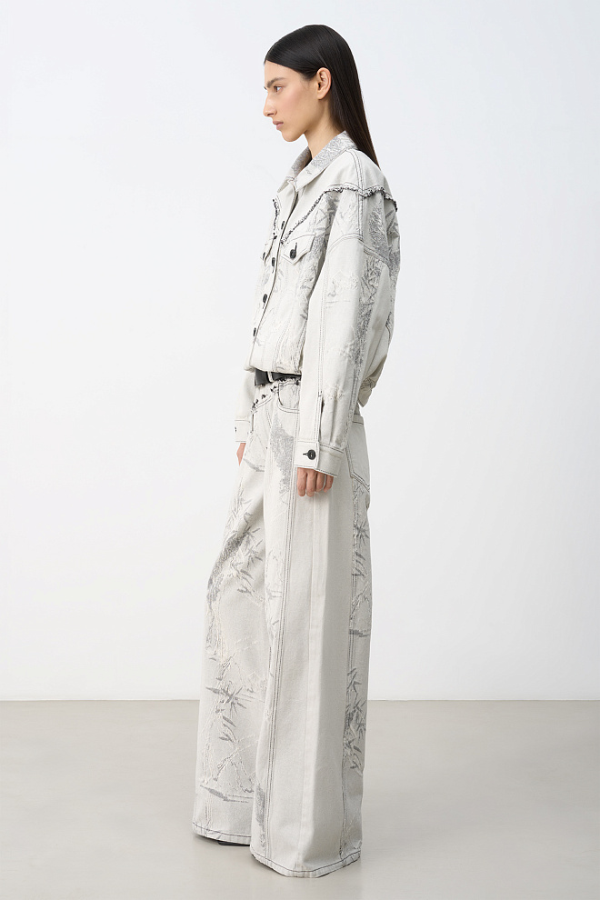 Расклешенные джинсы с принтом