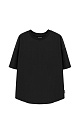 Oversize футболка из хлопка. Модель свободного силуэта со спущенной линией плеч, круглым вырезом горловины и арочным низом.