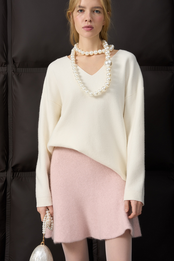 Юбка мини из пуха лисы