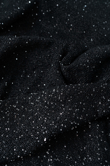 Трикотажная юбка из хлопка с пайетками