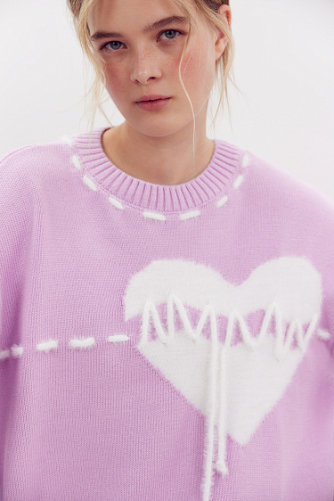 Трикотажный джемпер из хлопка с сердцем