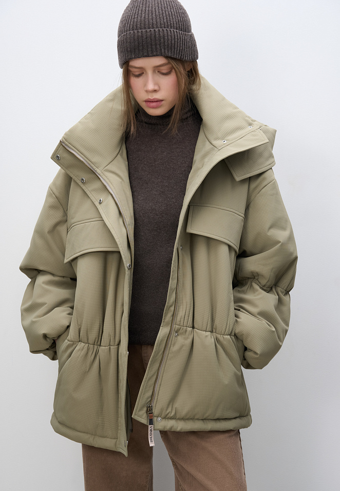 Длинная куртка из текстурной ткани