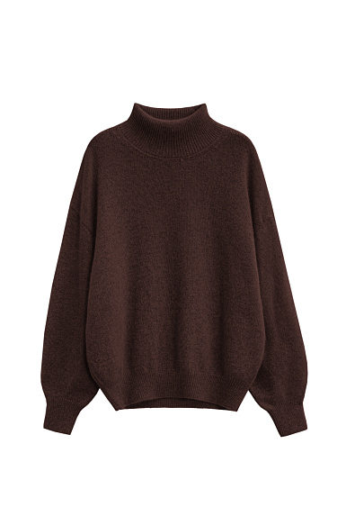 Джемпер из пуха лисы с высоким воротом