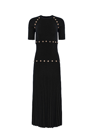 черный Хлопковое платье-трансформер с юбкой плиссе и коротким рукавом. Можно носить отдельно укороченный топ.