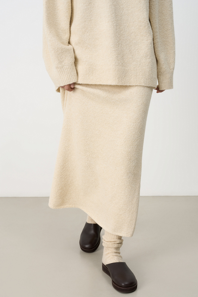 Трикотажная юбка макси из шерсти