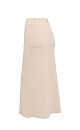 Трикотажная юбка длины миди, выполненная из смесовой шерсти с добавлением кашемира. Модель расклешенного силуэта, с широким эластичным поясом со шлевками и двумя накладными карманами сзади.