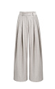 Брюки палаццо из смесовой шерсти со складкми. Модель с высокой посадкой и широким поясом со шлевками для ремня. 