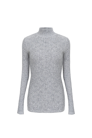 серый Трикотажная водолазка из шерсти и кашемира. Модель по фигуре, с длинными рукавами и невысоким воротником-стойкой в рубчик. Изделие декорировано вывязанным узором в виде объемных кос.