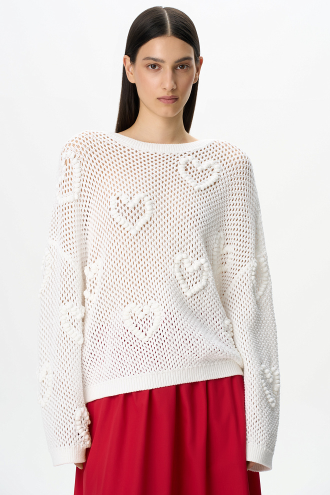 Хлопковый джемпер с объемными деталями