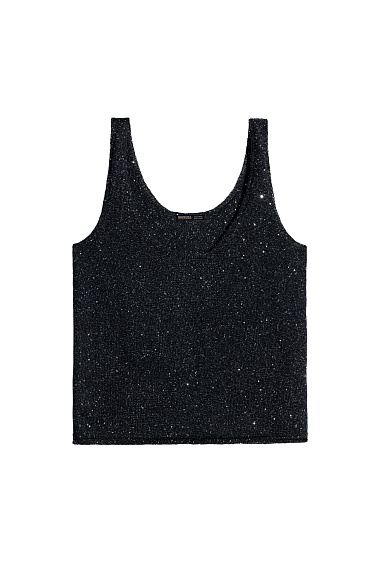 Трикотажный топ из хлопка с пайетками