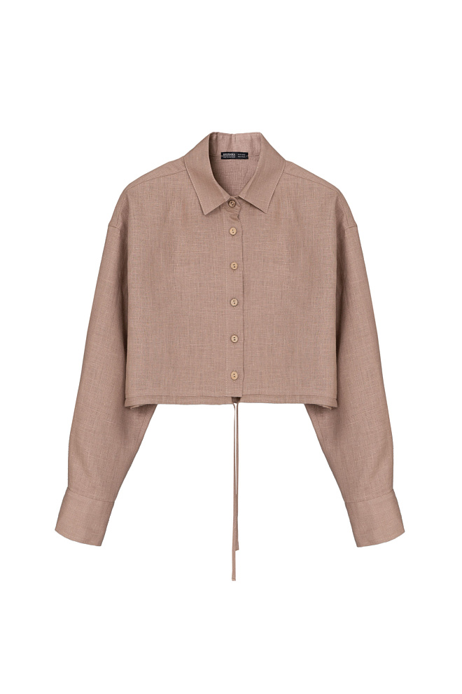 Укороченная рубашка из 100% льна
