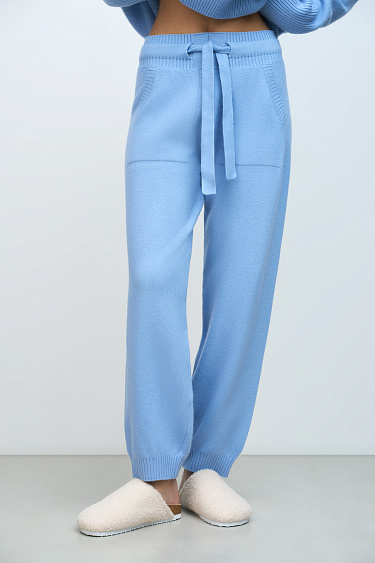 Трикотажные брюки-джоггеры из кашемира и шерсти