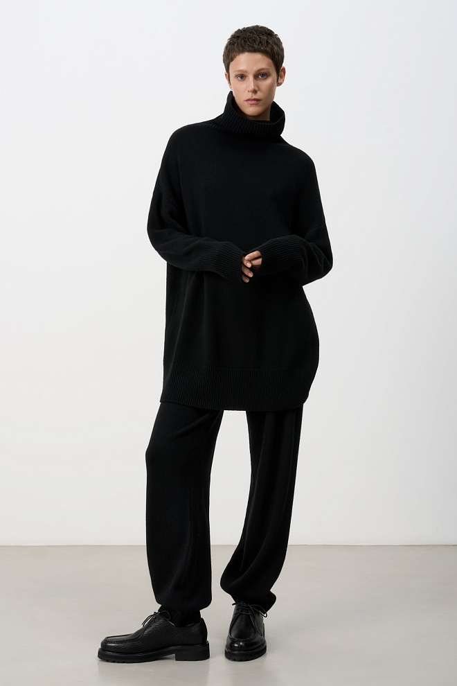 Трикотажные брюки-джоггеры из кашемира и шерсти