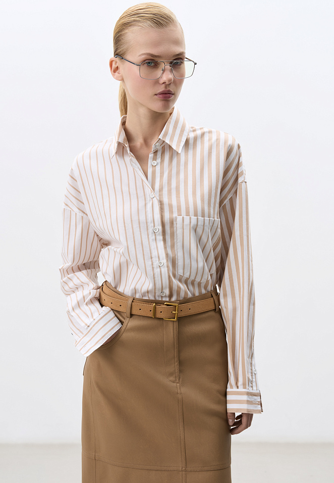 Юбка миди из экокожи