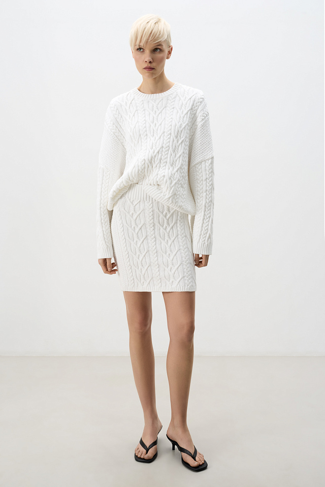 Юбка мини с косами