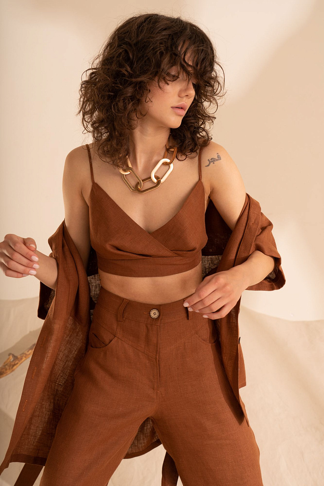 Кроп-топ из 100% льна