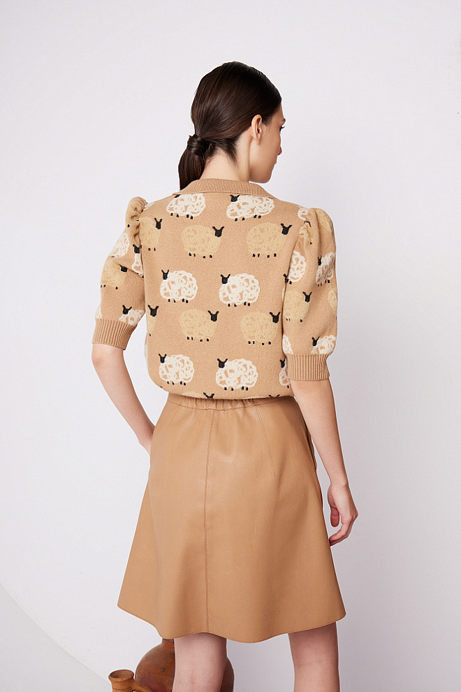 Юбка мини из экокожи