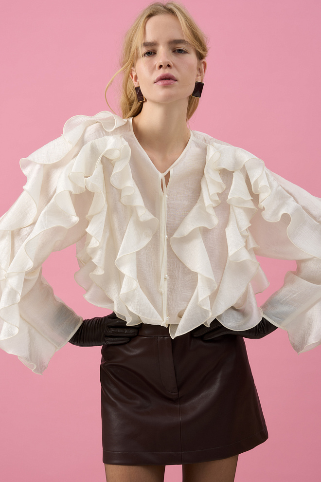 Юбка мини из экокожи