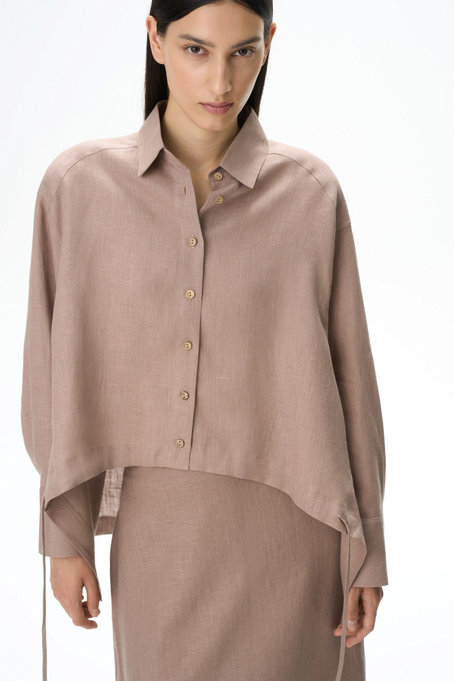 Рубашка на кулиске из 100% льна
