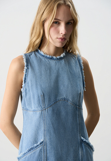 Джинсовое мини платье