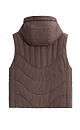 Жилет на синтепоне с капюшоном. Модель свободного силуэта с боковыми карманами. Капюшон регулируется кулиской. Застежка на молнию. На подкладке. 