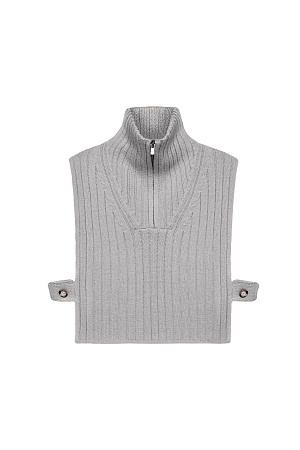 серый Короткий жилет из шерсти Альпака на молнии