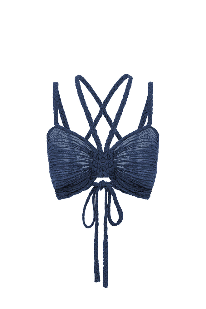 Полупрозрачный топ сложного кроя изо льна