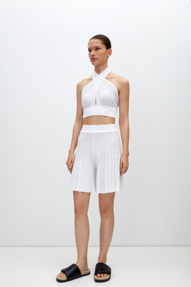 Трикотажные шорты плиссе