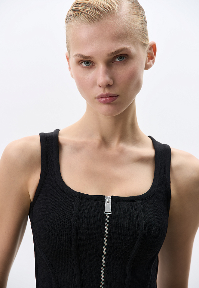 Корсет из вискозы с застежкой на молнию