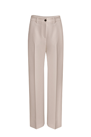 бежевый Классические брюки прямого кроя. Модель с карманами, шлевками на поясе для ремня и двумя карманами. 