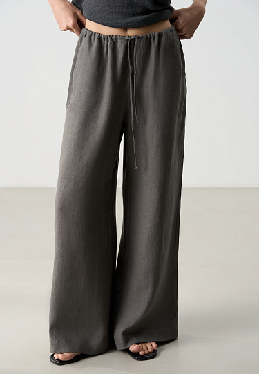 Льняные брюки с кулиской