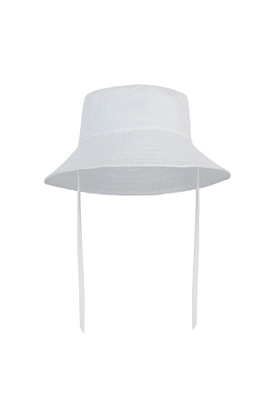 белый Панама из 100% льна с завязками - удобный и практичный головной убор для жарких летних дней.