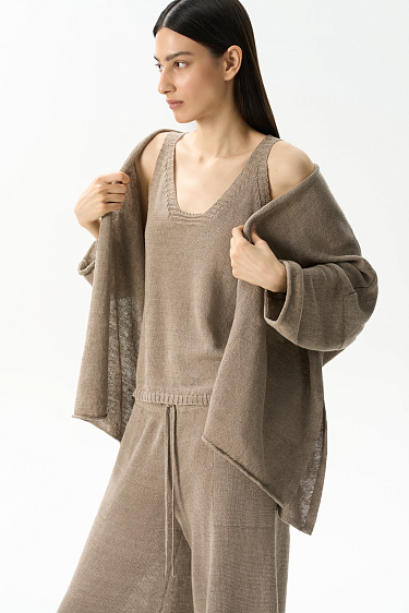 Трикотажный топ из 100% льна