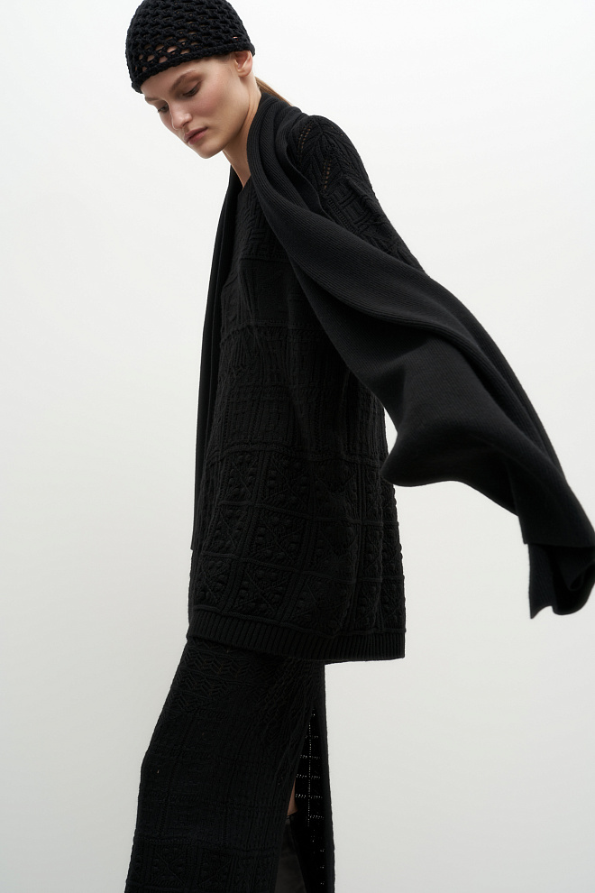 Длинный шарф из кашемира и шерсти