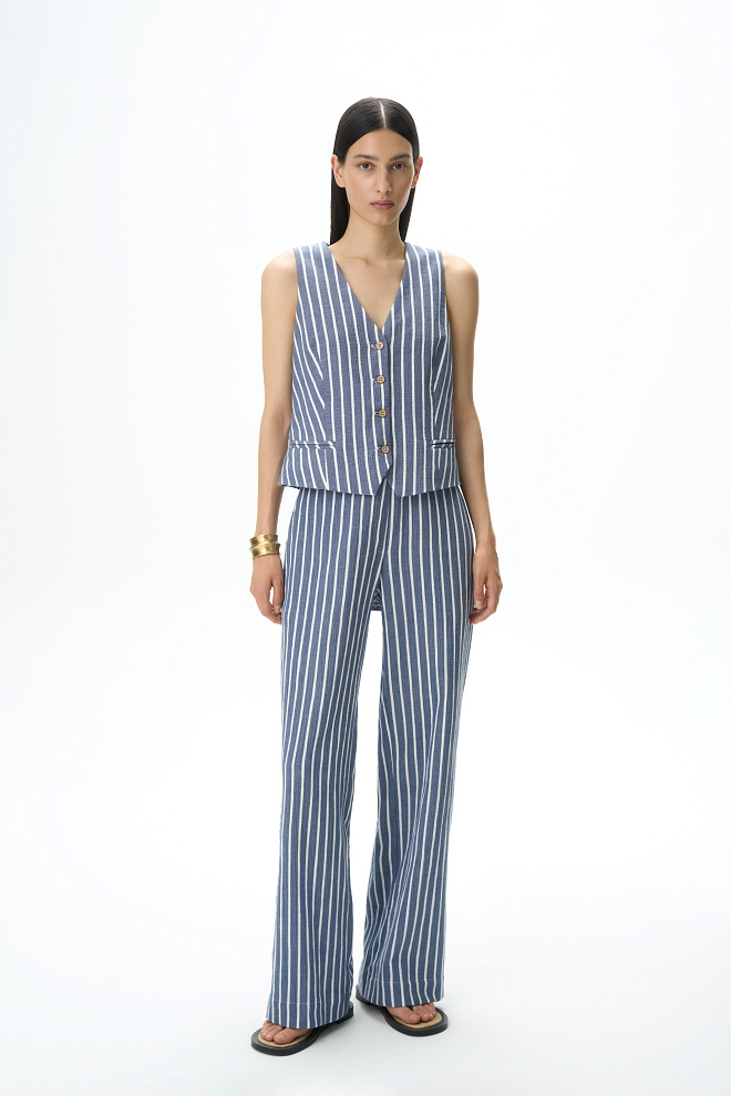 Жилет в полоску из 100% хлопка