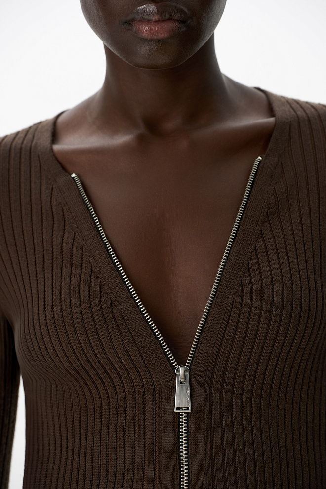 Трикотажный кардиган на молнии