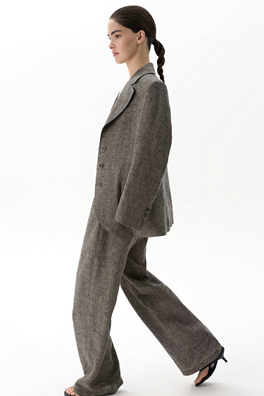 Брюки из 100% льна на кулиске