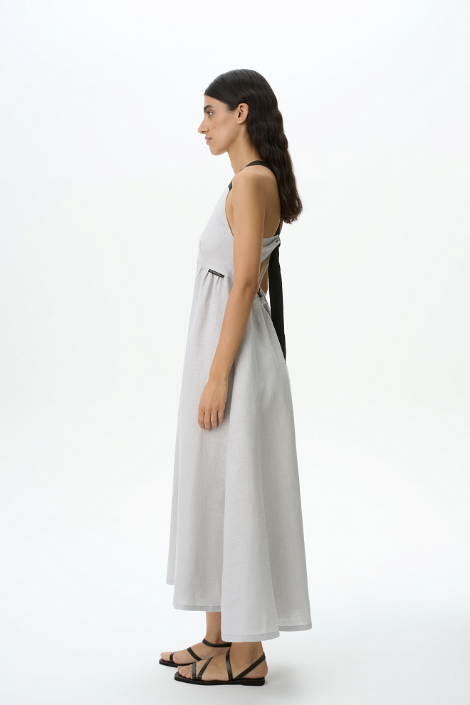 Сарафан из 100% льна на широких бретелях