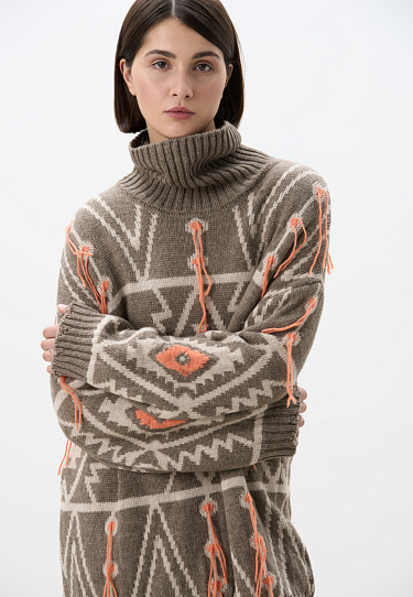 Трикотажный джемпер с геометрическим орнаментом