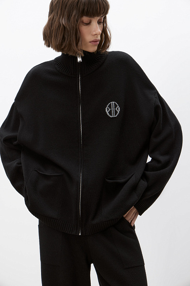 Спортивный бомбер из кашемира и шерсти 