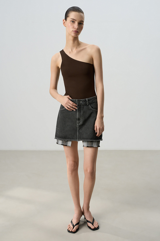 Джинсовая мини-юбка