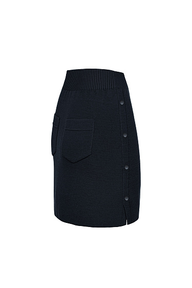 Трикотажная юбка мини с застежкой сбоку