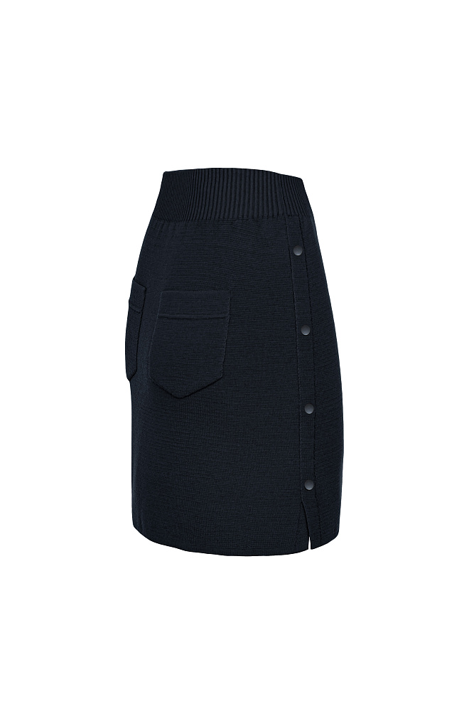 Трикотажная юбка мини с застежкой сбоку