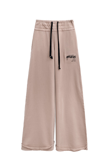 Широкие брюки из хлопка на кулиске