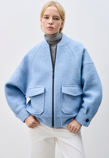 Бомбер из шерсти на молнии