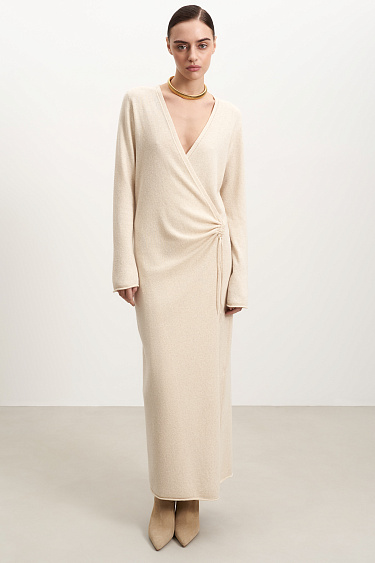 Платье на запах из шерсти и кашемира