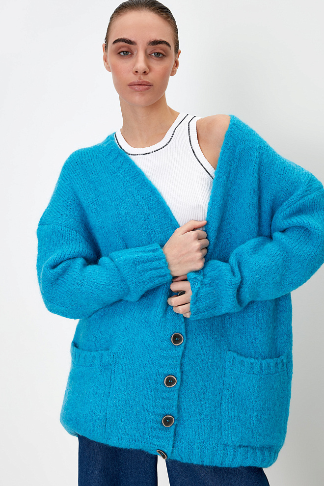 Трикотажный кардиган из мохера