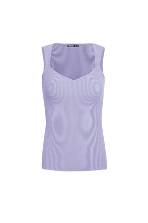 сиреневый Топ из вискозы с фигурным вырезом.