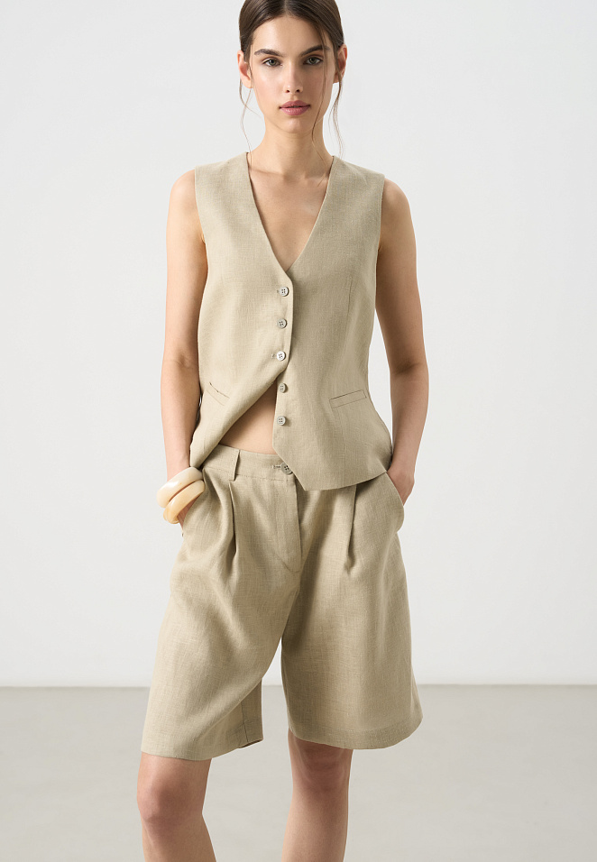 Шорты из 100% льна