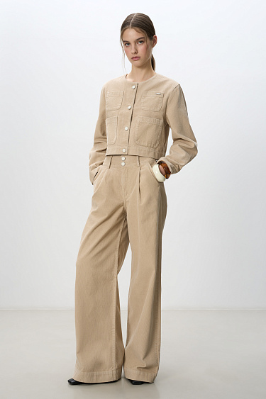 Вельветовые брюки с высокой посадкой